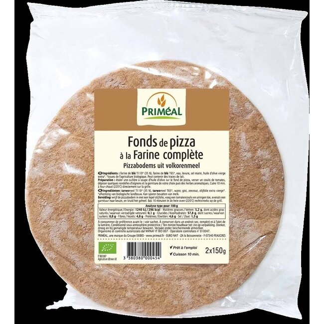 Primeal Pizza basis 150 gram bio 2 Stuks
