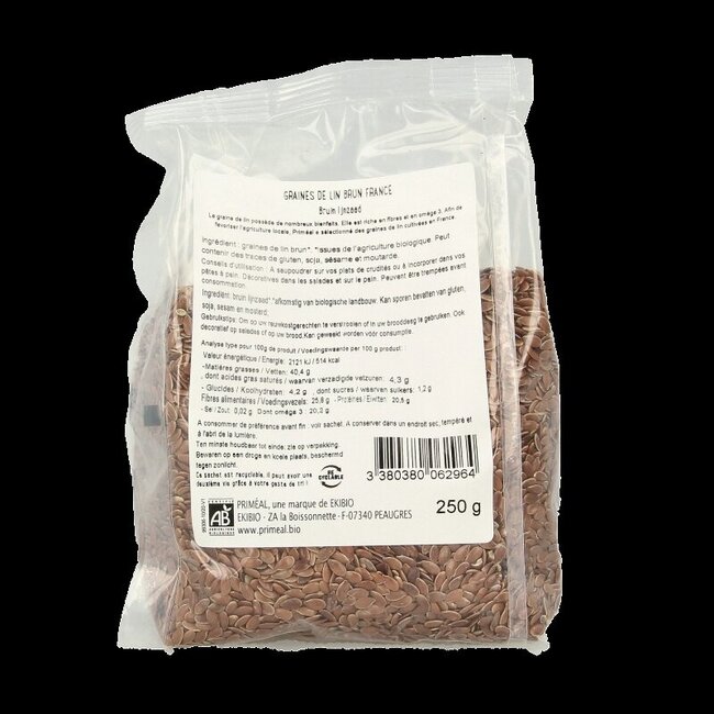 Primeal Lijnzaad bruin bio 250 Gram