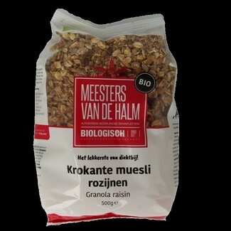 De Halm De Halm Krokante muesli rozijn bio 500 Gram