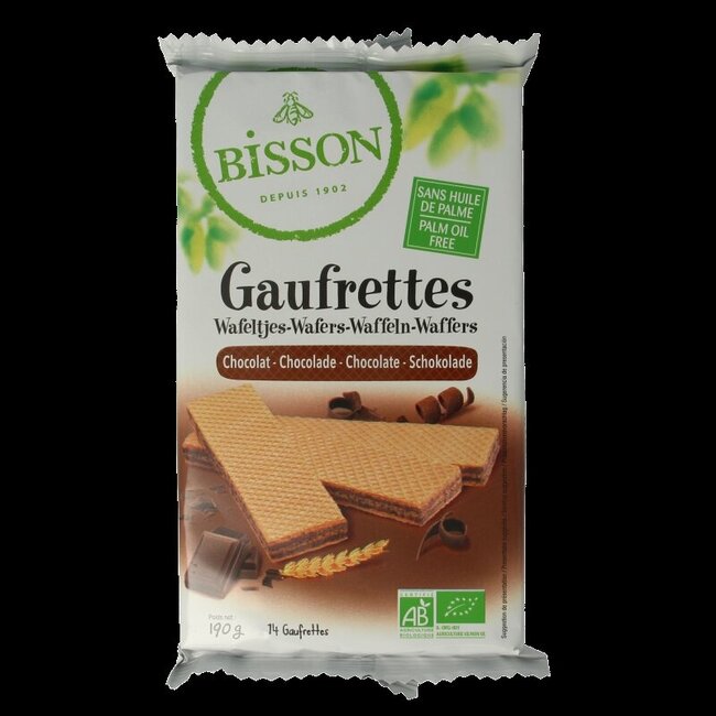 Chocolade wafels gaufrettes bio 190 Gram