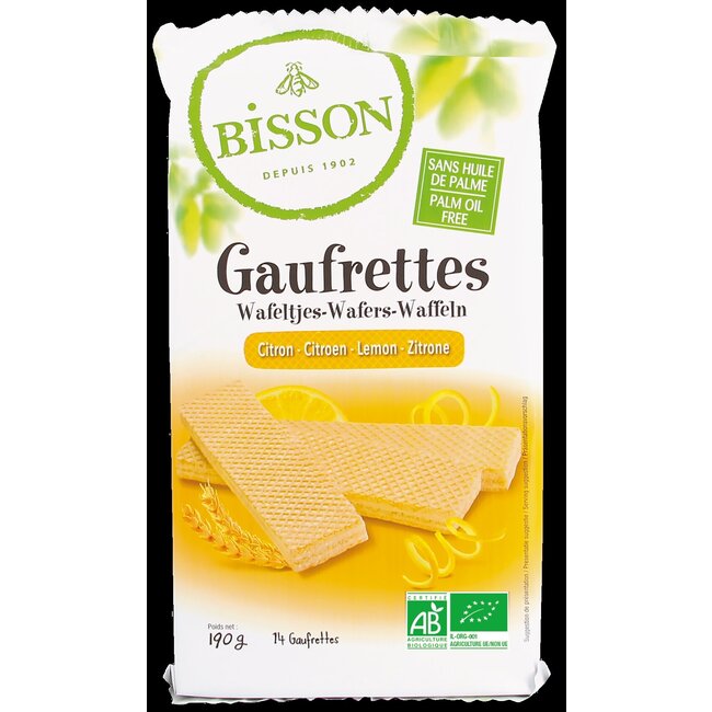 Citroen wafels gaufrettes bio 190 Gram