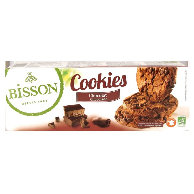 Bisson Chocolade cookies met stukjes pure chocola bio 200 Gram