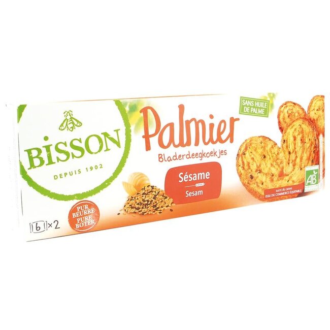 Palmier bladerdeegkoekjes sesam bio 100 Gram