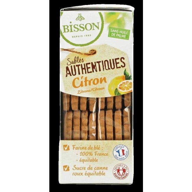 Bisson Authentieke zandkoekjes met citroen bio 183 Gram