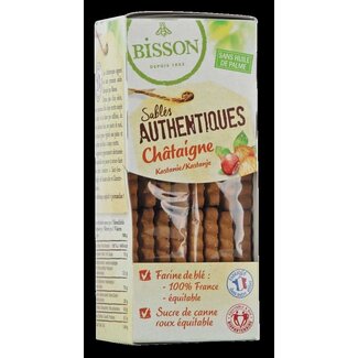 Bisson Bisson Authentieke zandkoekjes met kastanje bio 180 Gram