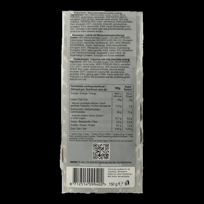 Meenk Chocolat au Réglisse 150 g