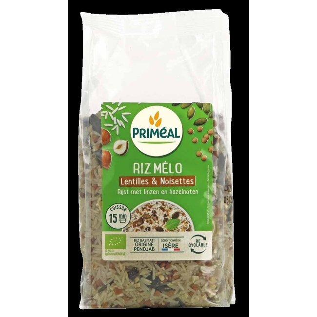 Rijst linzen en hazelnoten bio 500 Gram