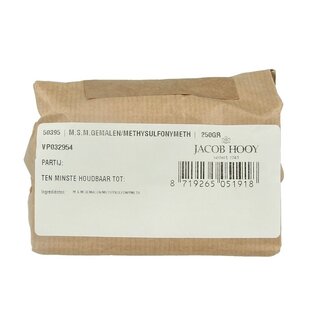 Jacob Hooy Jacob Hooy MSM gemalen methylsulfonylmethaan 250 Gram