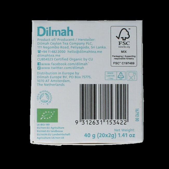 Dilmah Fruity minty delicious bio 20 Zakjes