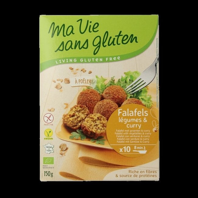 Falafel met groente & curry glutenvrij bio 150 Gram
