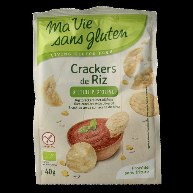 Rijstcrackers met olijfolie glutenvrij bio 40 Gram