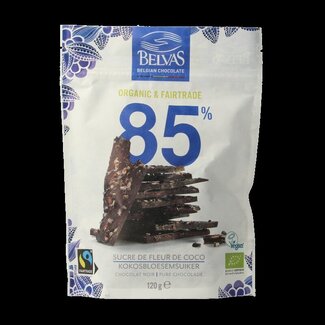 Belvas Belvas Thins dark 85% met kokosbloesemsuiker bio 120 Gram