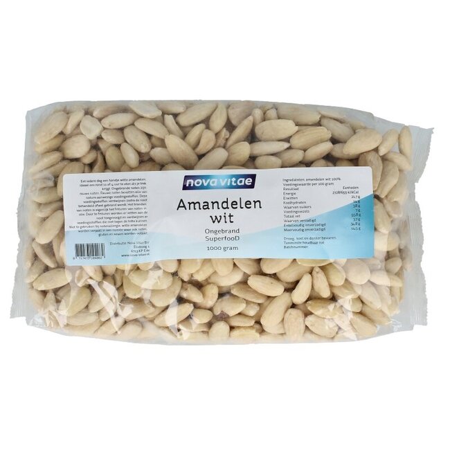 Amandelen wit ongebrand raw 1 Kilogram
