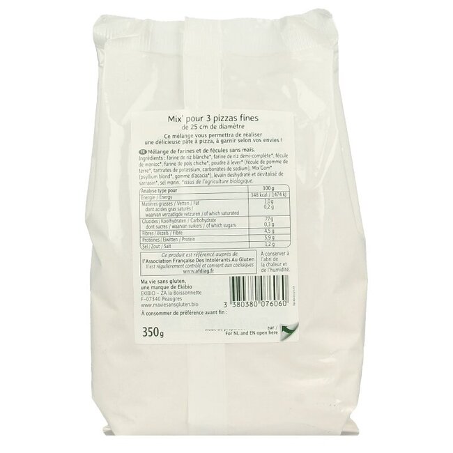 Ma Vie Sans Mix voor pizzabodems glutenvrij bio 350 Gram