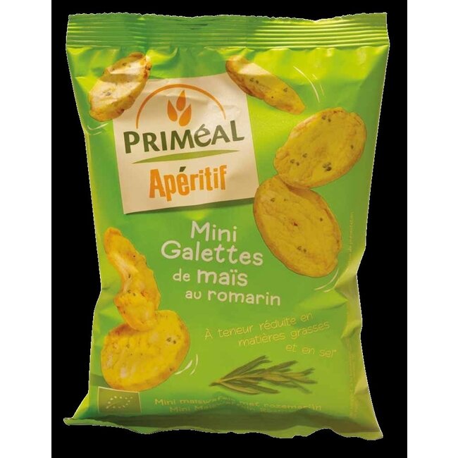 Primeal Aperitive mini maiscrackers olijf rozemarijn bio 50 Gram