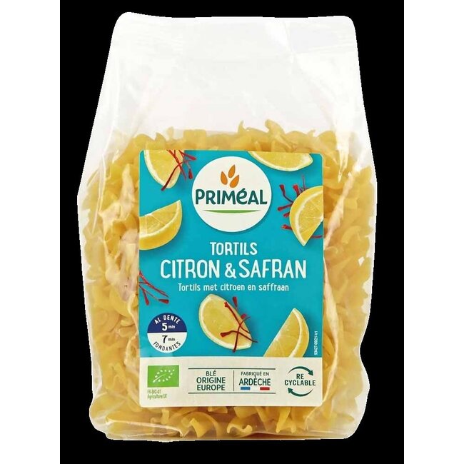 Fusilli tortils citroen safraan bio 250 Gram