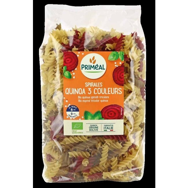 Organic fusilli 3 kleur tarwe quinoa bio 500 Gram