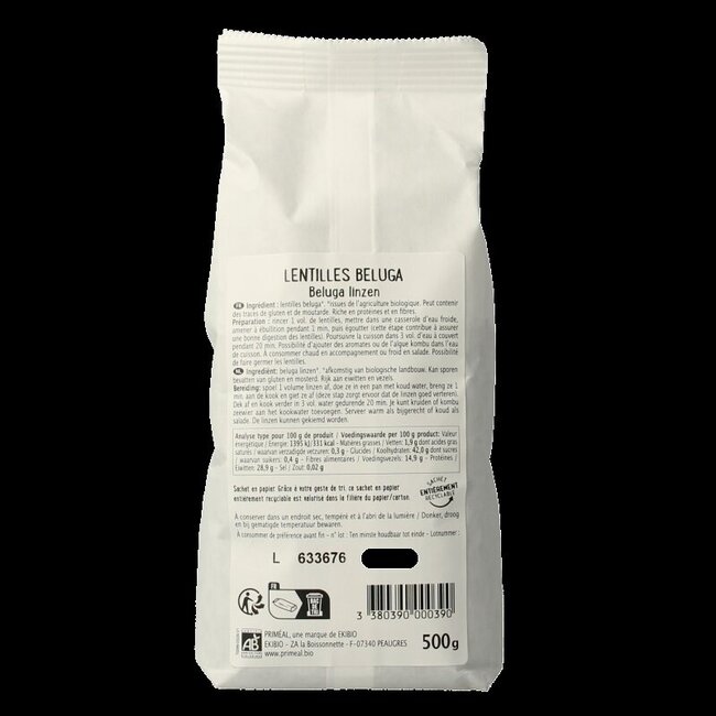 Primeal Lentilles beluga bio 500 g