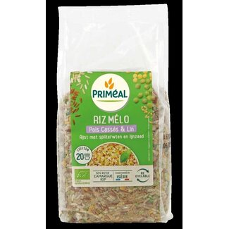Primeal Rijst met spliterwten en lijnzaad bio 500 Gram
