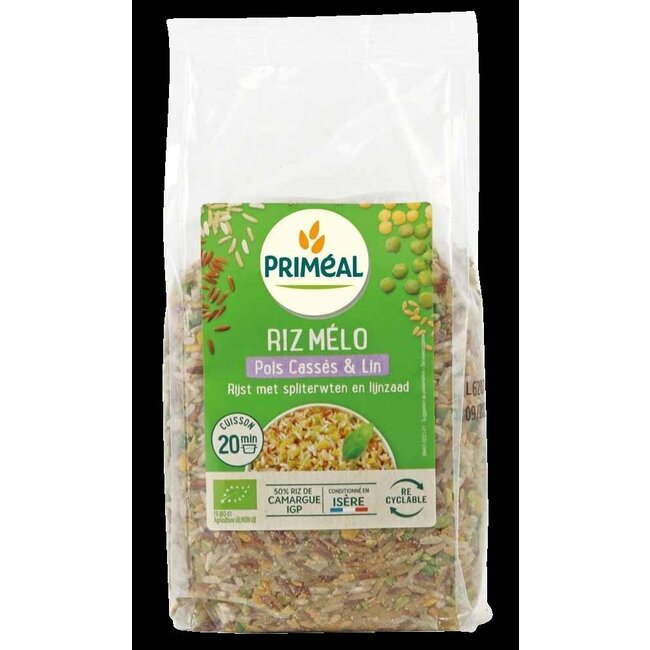 Rijst met spliterwten en lijnzaad bio 500 Gram