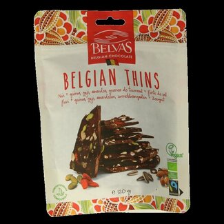 Belvas Belvas Thins chocolat noir goji amande bio 120 g