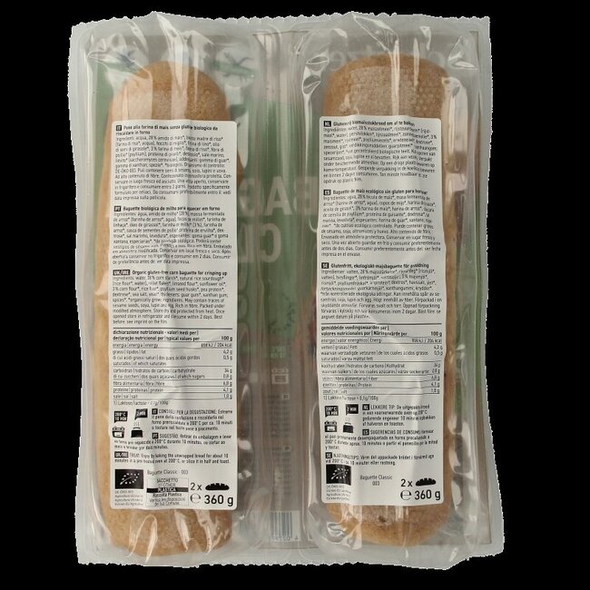 Schnitzer Baguette classique sans gluten bio 360 g