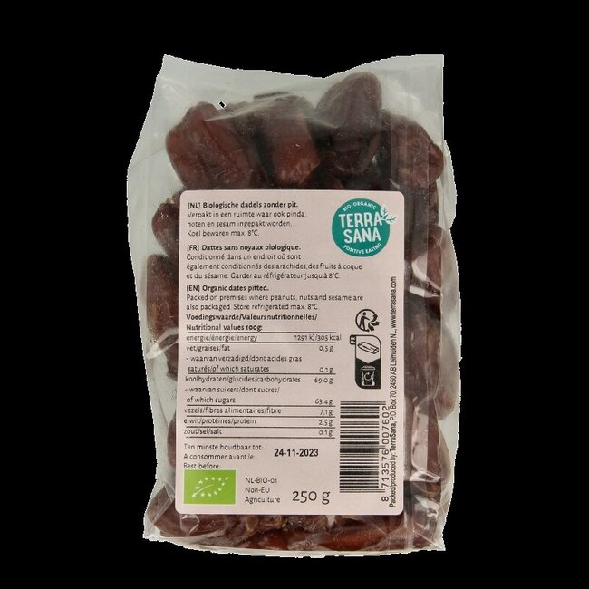 TerraSana Dattes dénoyautées RAW bio 250 g