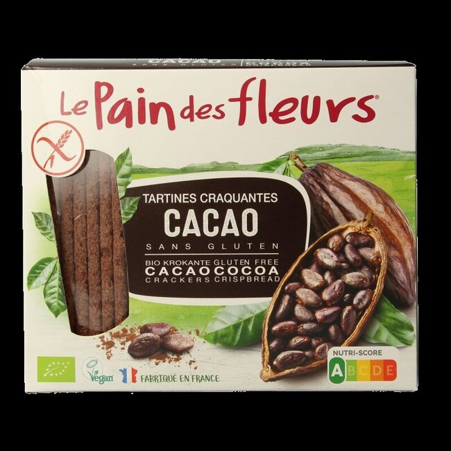 Krokante bio crackers met cacao bio 160 Gram