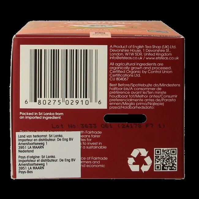 English Tea Shop Rooibos bio 20 sachets