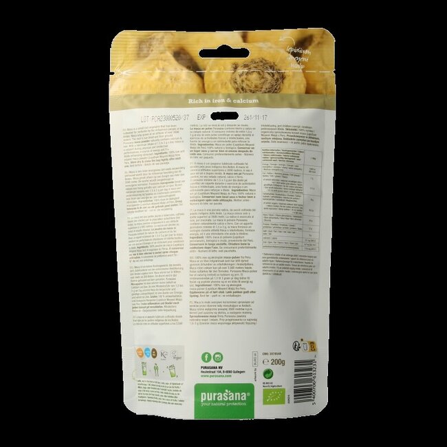 Purasana Maca poeder vegan bio 200 Gram