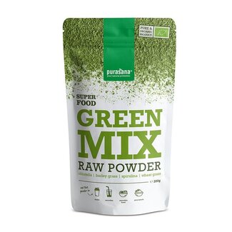 Purasana Green mix poeder vegan bio 200 Gram