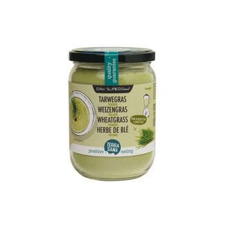 TerraSana Raw tarwegras poeder in glas bio 130 Gram