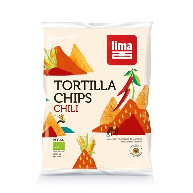 Tortilla chips chili bio 90 Gram