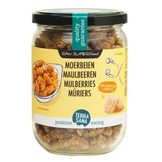 TerraSana Raw moerbei bessen wit in glas bio 190 Gram