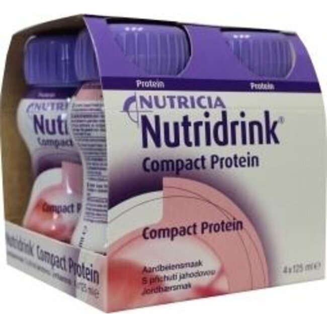 Nutridrink Compact proteine aardbei 125ml 4 Stuks