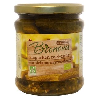Bionova Bionova Cornichons aigres-doux bio 330 Grammes