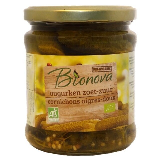 Augurken zoet zuur bio 330 Gram