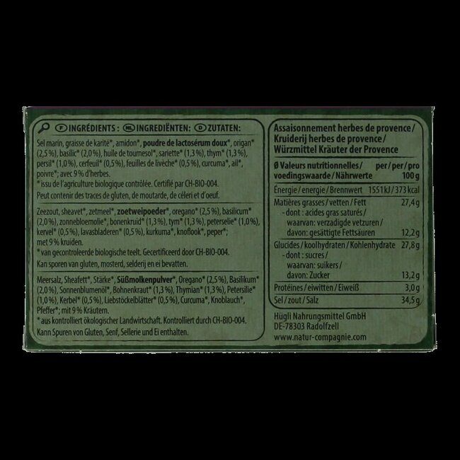 Natur Compagnie Herb de provence blokjes bio 80 Gram