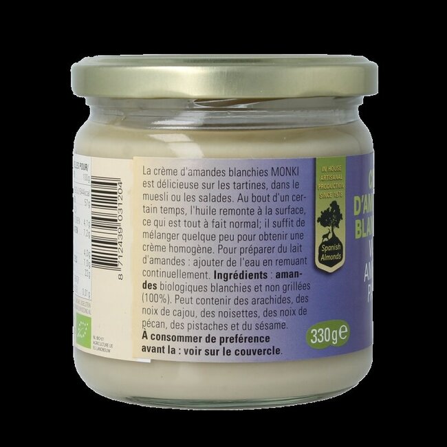 Monki Purée d'amande blanche bio 330 Grammes