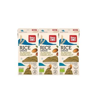 Lima Rice drink hazelnoot-amandel 200ml bio 3 Stuks