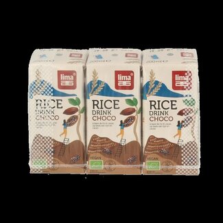 Lima Rice drink choco calcium 200ml bio  3 Stuks