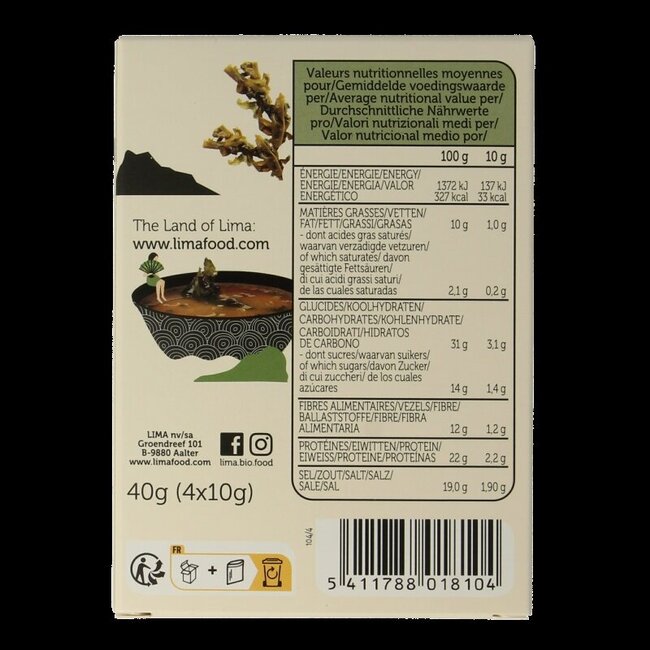 Lima Instant miso soep 4 x 10 gram 40 Gram