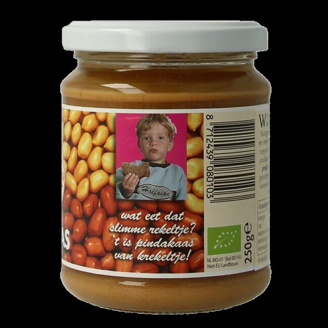 Krekeltje Pindakaas met zout eko bio 250 Gram