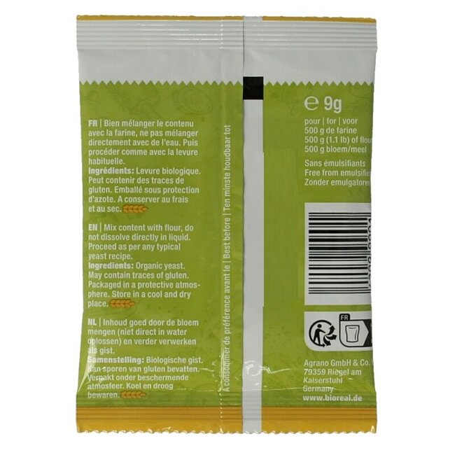 Levure biologique déshydratée Bioreal 9 g