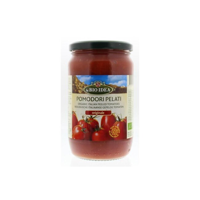 Tomaten gepeld (glas) bio 660 Gram
