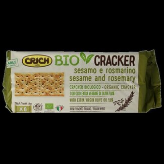 Crich Crich Crackers sesam rozemarijn bio 250 Gram
