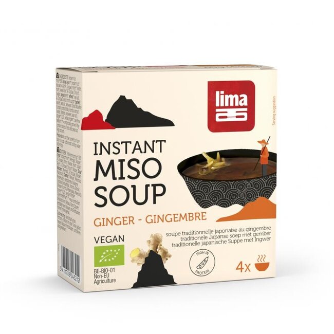 Instant miso soep gember 4 x 15 gram bio 60 Gram