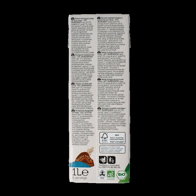 Lima Boisson au riz chocolat bio 1 Litre