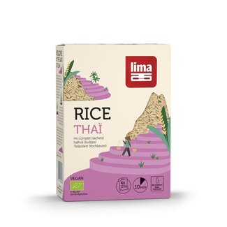 Lima Rijst thai halfvol builtjes 4 x 125 gram bio 500 Gram