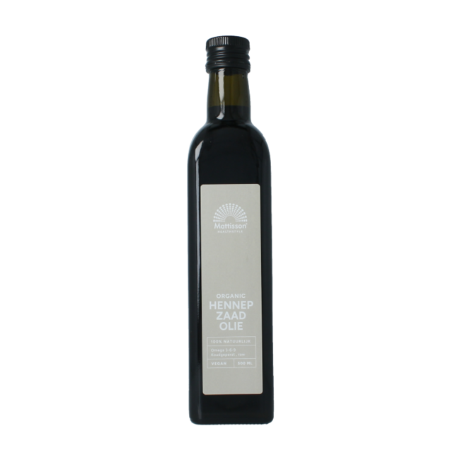 Hennepzaadolie raw koudgeperst bio 500 Milliliter